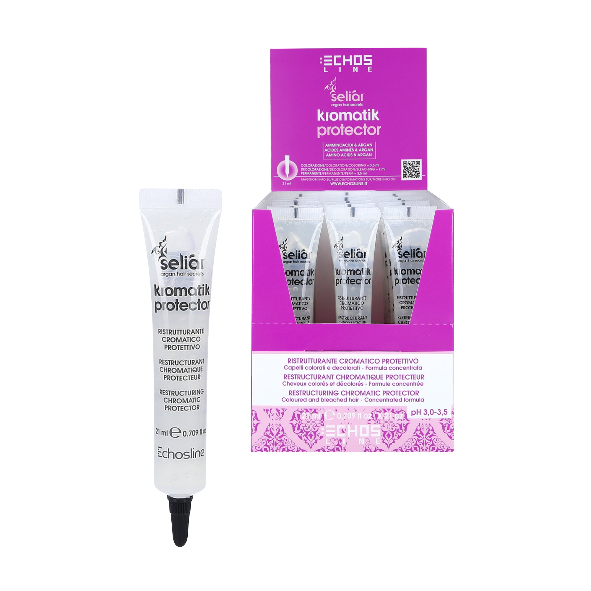 ECHOSLINE SELIAR KROMATIK Preparato ristrutturante e protettivo durante la tintura 21x21ml