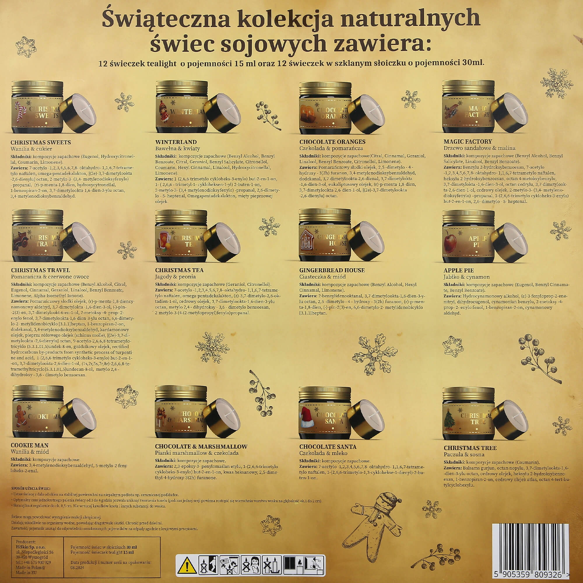 HISKIN CHRISTMAS STORY Calendario dell'Avvento con candele natalizie con motivo di libro di fiabe, 24 finestre #4