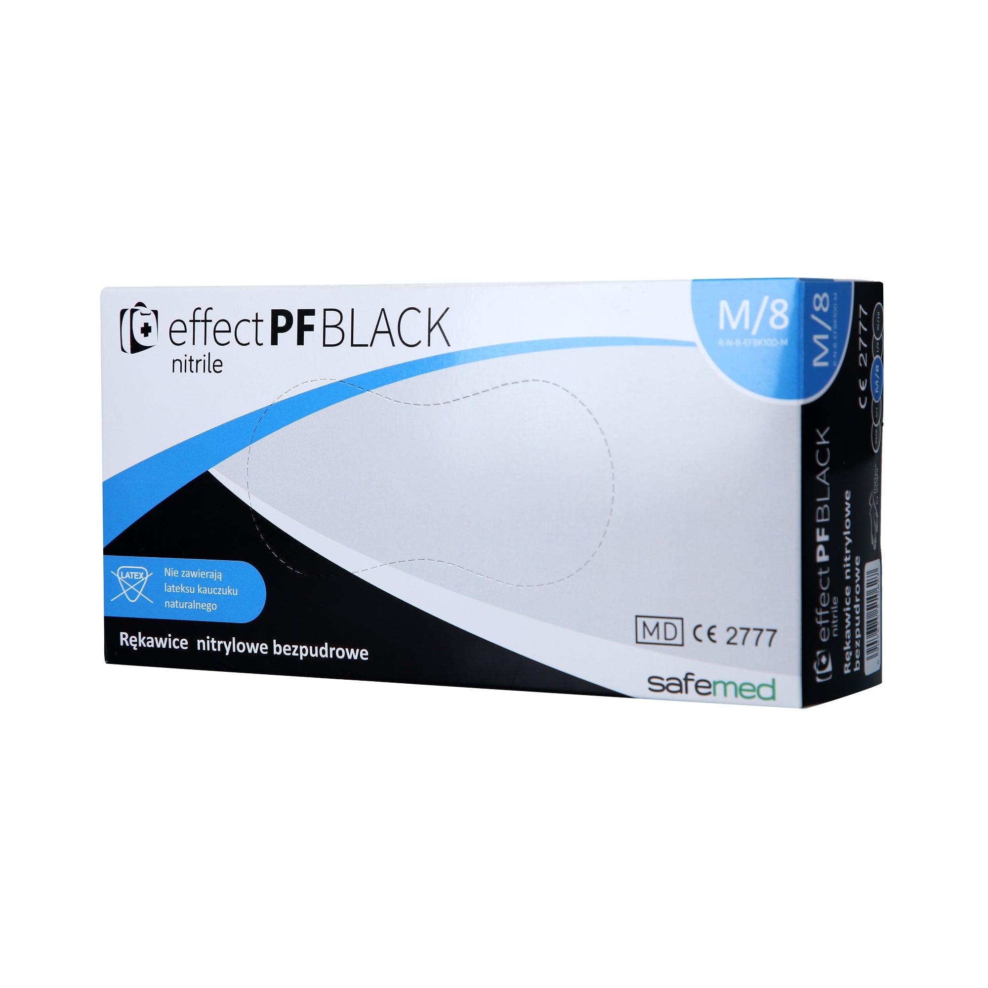 SAFEMED EFFECT PF Gants jetables en nitrile non poudrés Noir M 100 pcs.