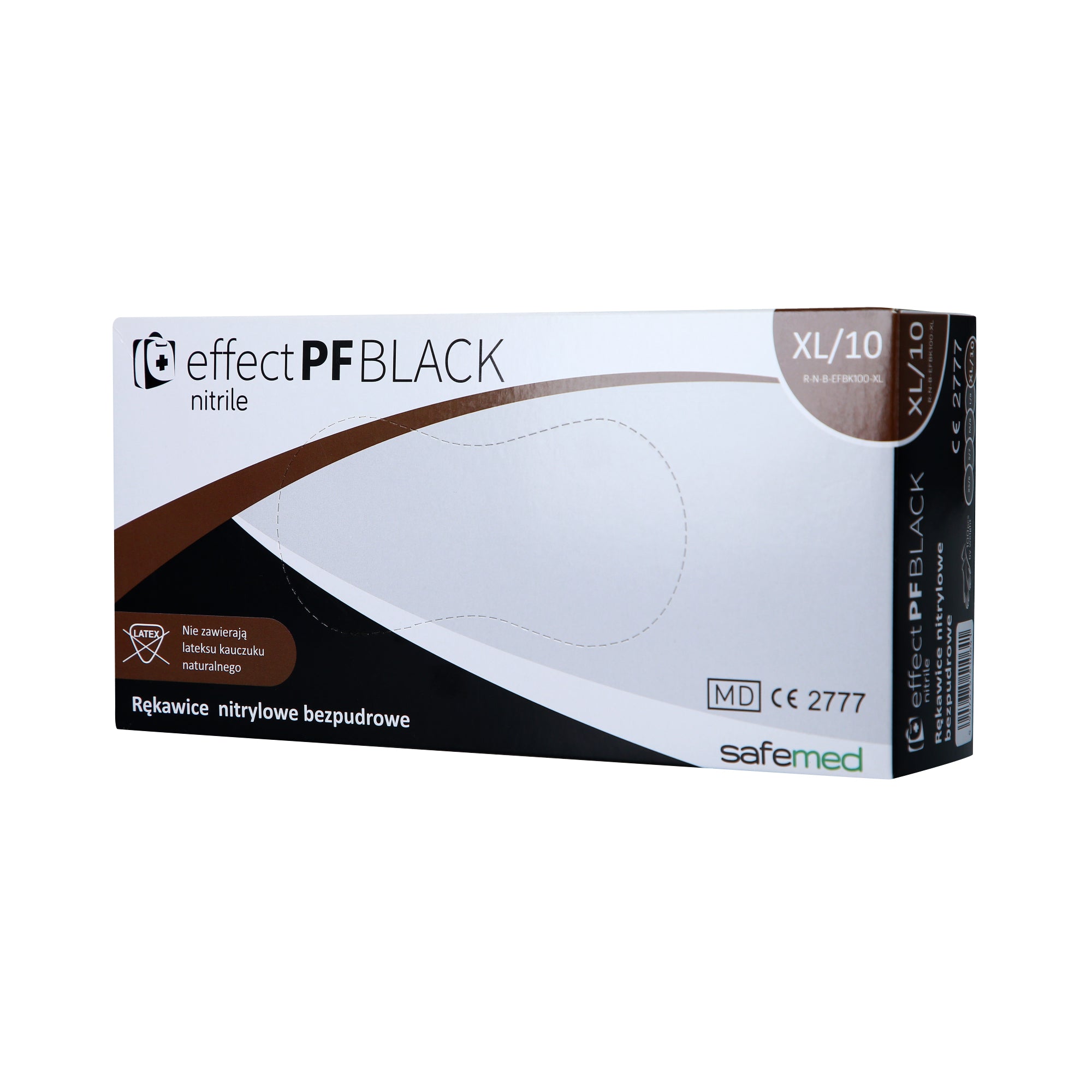 SAFEMED EFFECT PF Rękawiczki jednorazowe nitrylowe bezpudrowe Black XL 100 szt.