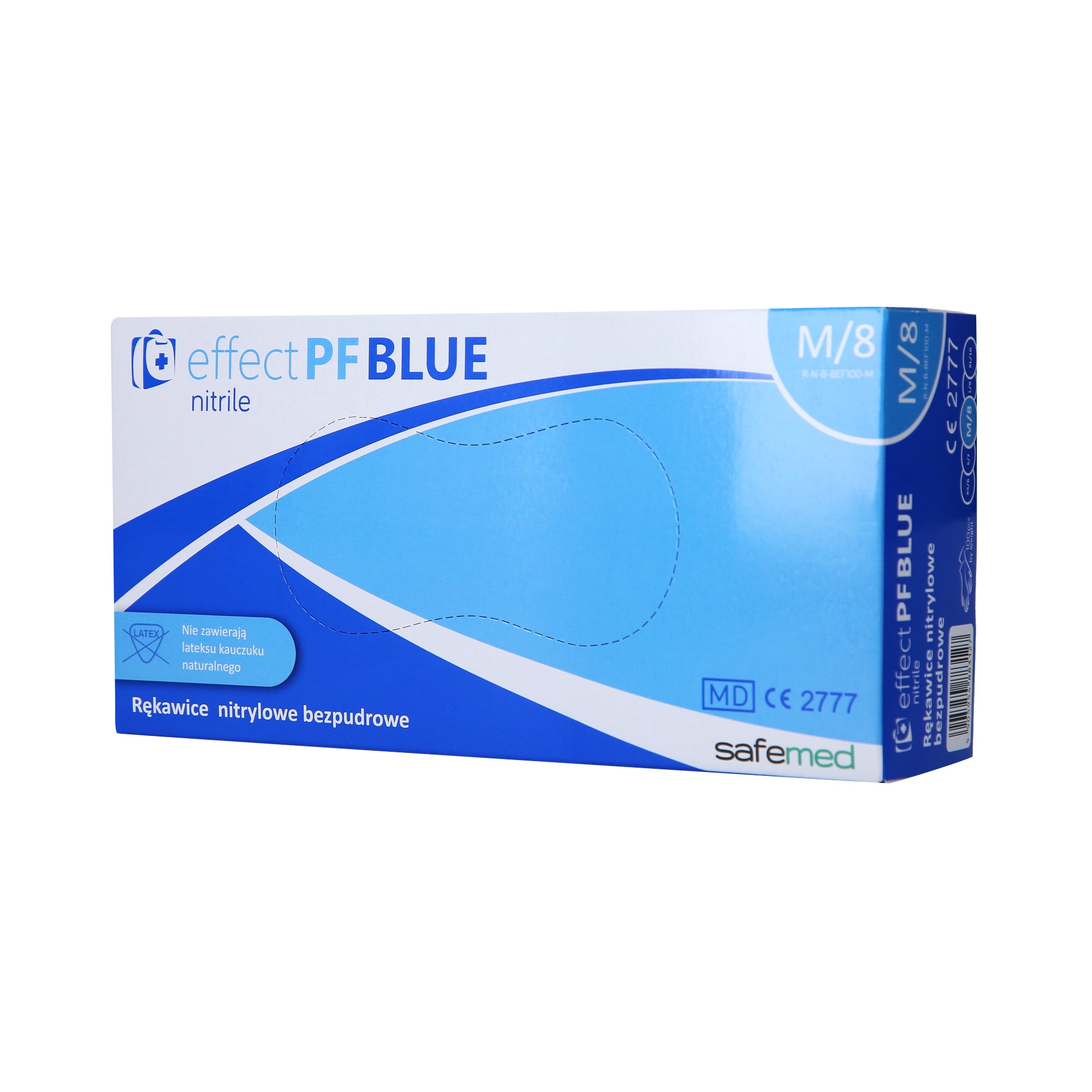 SAFEMED EFFECT PF Gants jetables en nitrile non poudrés Bleu M 100 pcs.
