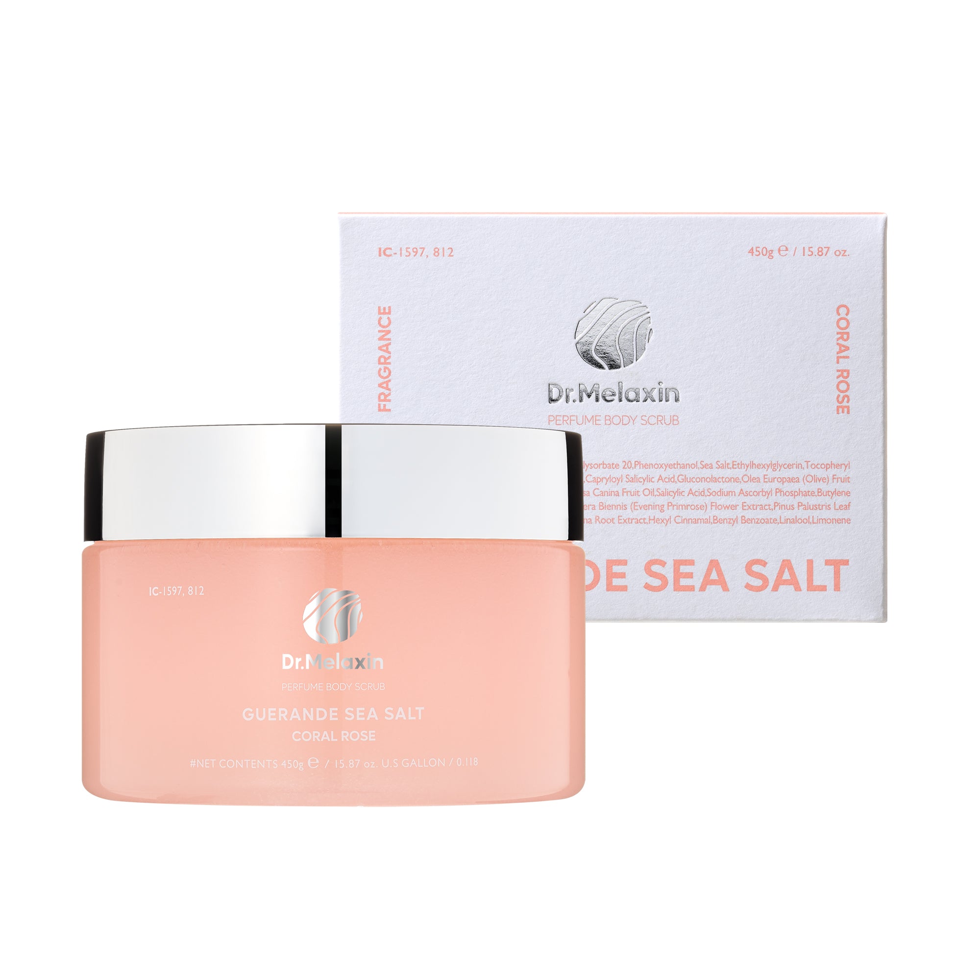 DR.MELAXIN PERFUME BODY SCRUB Scrub corpo al sale profumato Coral Rose 450 g