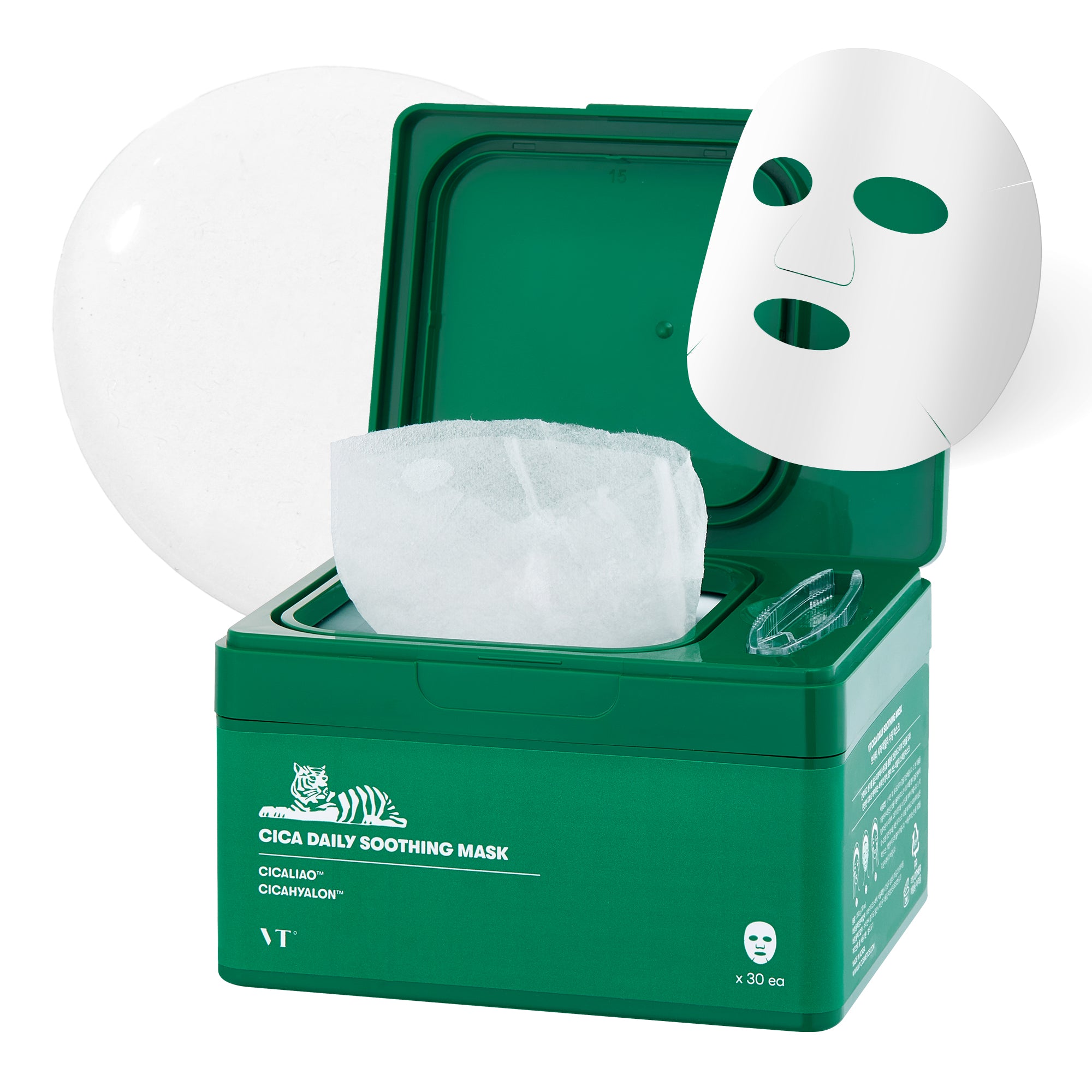 VT COSMETICS CICA DAILY SOOTHING Masque en tissu apaisant 30 pièces.