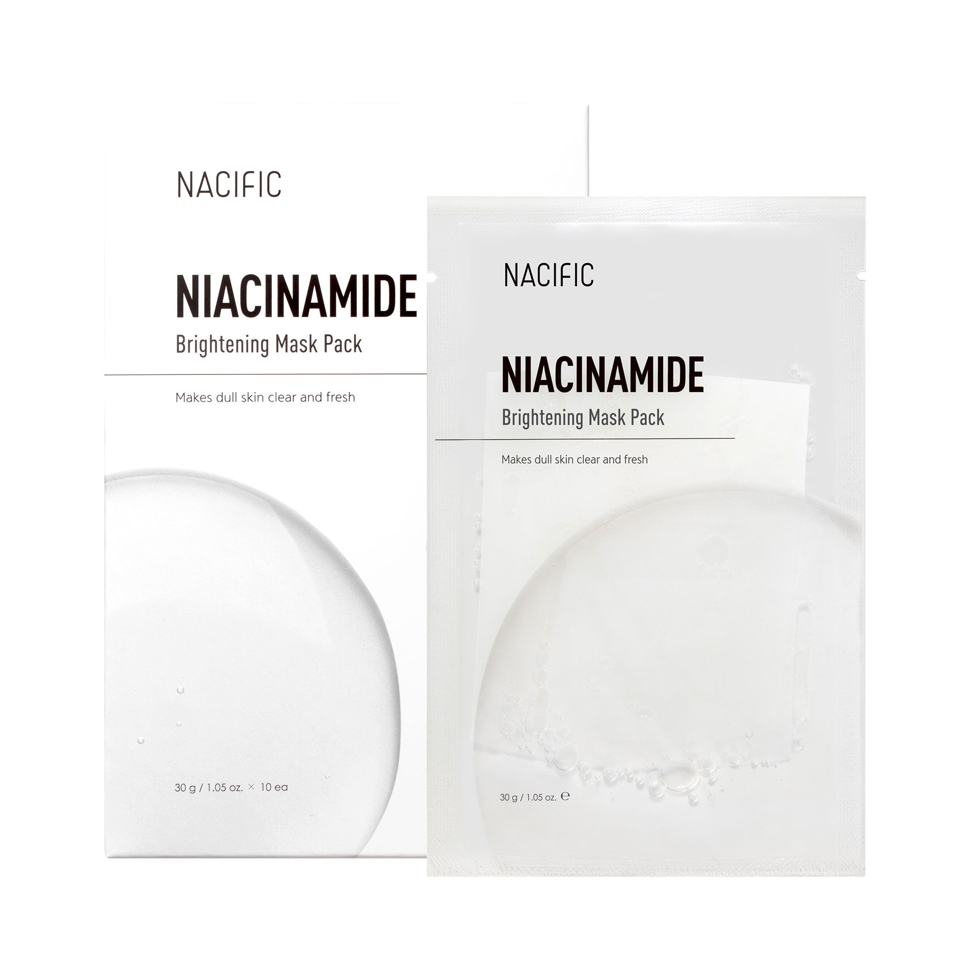 NACIFIC NIACINAMID AUFHELLENDE MASKE Aufhellende Tuchmasken 10 Stück.