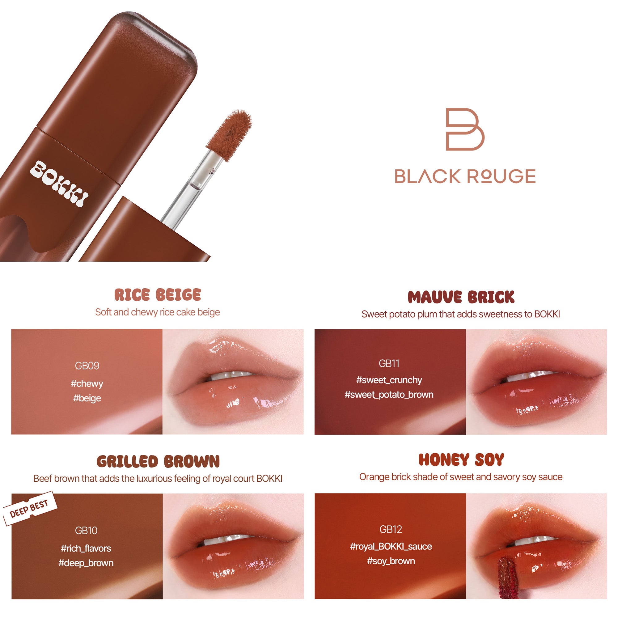 BLACK ROUGE GLOW BOKKI TINT Nabłyszczający tint do ust 4,85 g #3