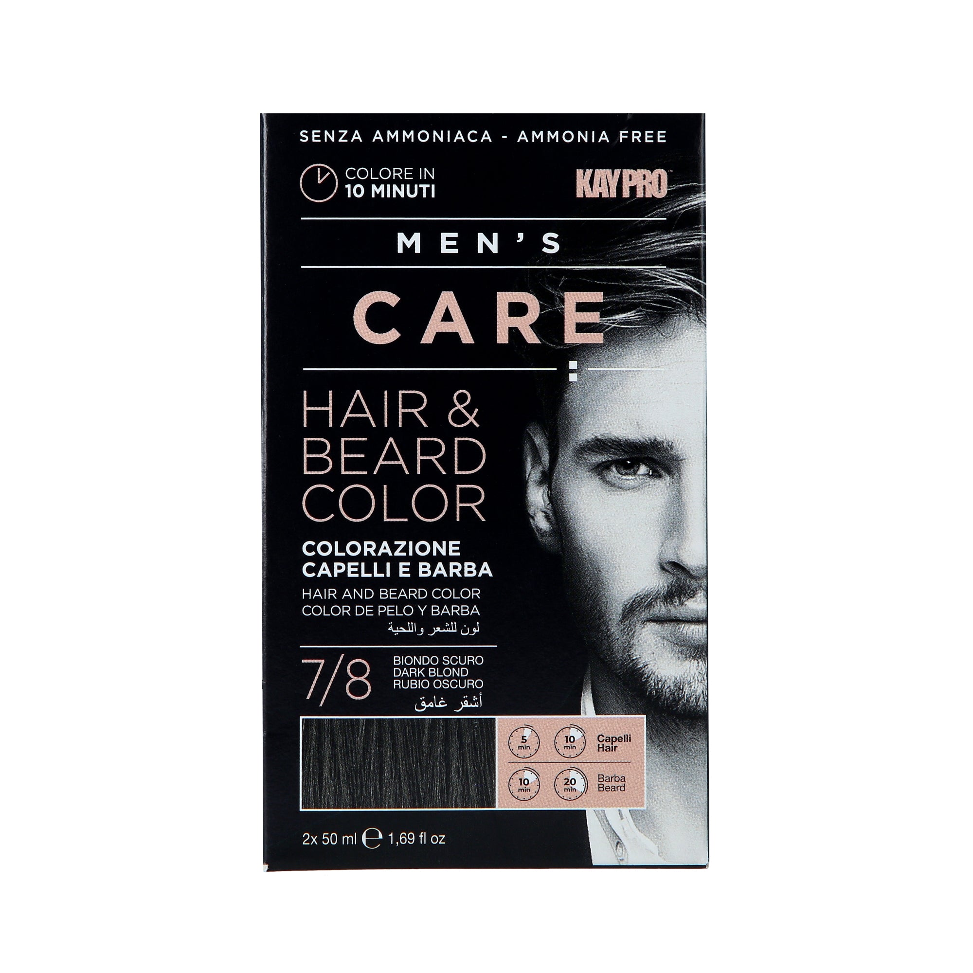 KAYPRO SOIN HOMME Anti-gris pour cheveux et barbe 7/8 Blond foncé 2 x 50 ml