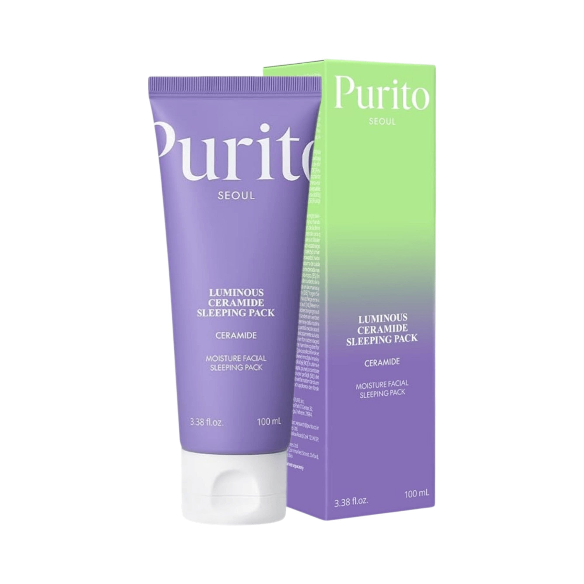 PURITO SEOUL LUMINOUS CERAMIDE SLEEPING PACK Maschera rigenerante da notte con ceramidi 80 ml