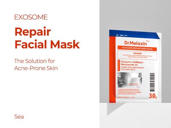 DR.MELAXIN EXOSOME REPAIR MASK PACK Regenerační plátové masky s exosomy pro aknózní pleť 5 x 30 g #5