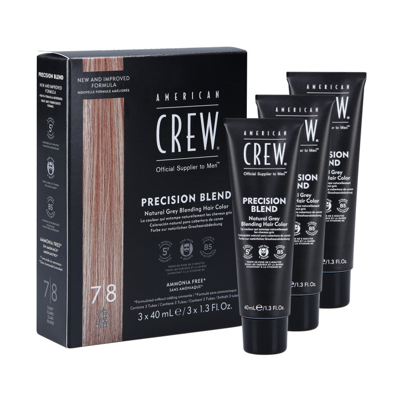 AMERICAN CREW Precision Blend Nuanceur de cheveux blancs Light (7-8) 3x40ml