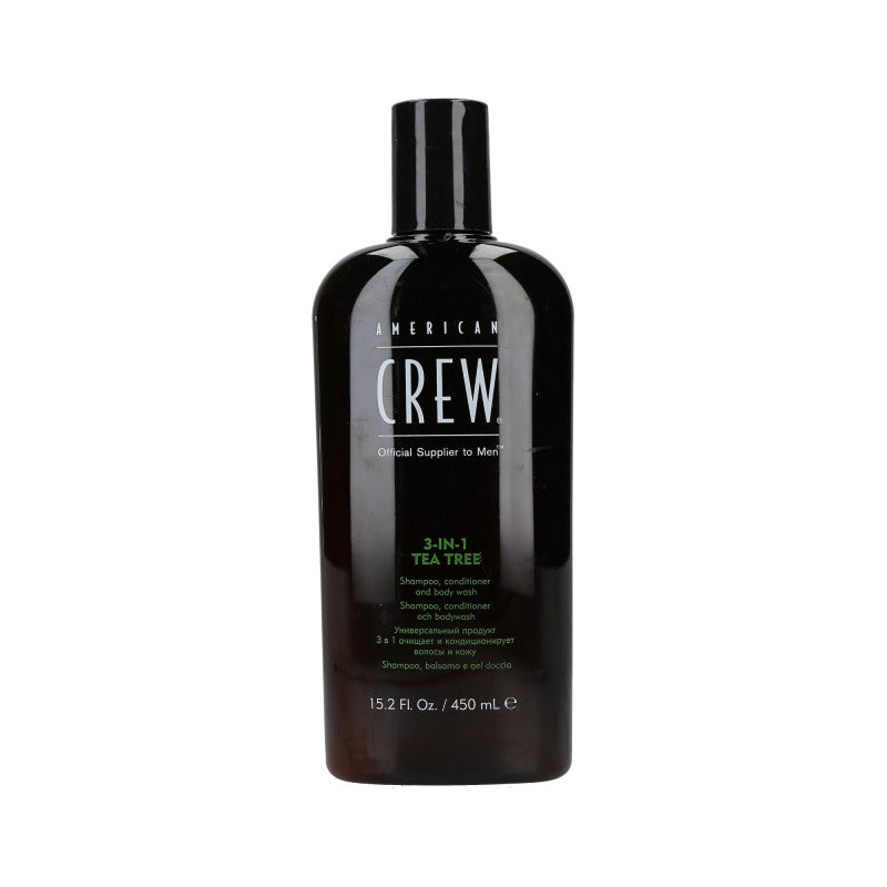 AMERICAN CREW 3-IN-1 TEA TREE Shampooing, soin et gel douche 450ml