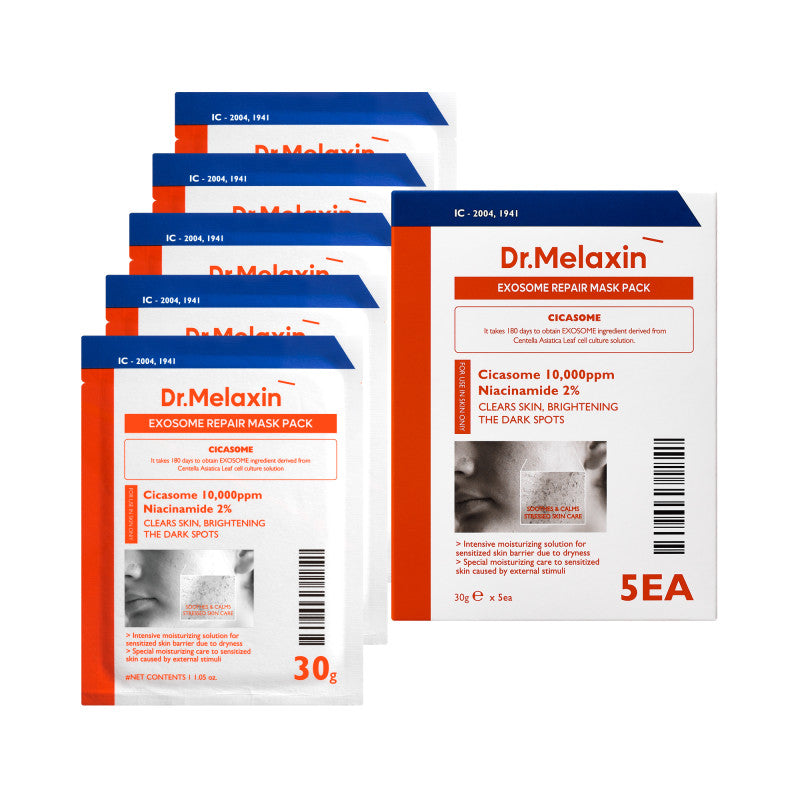 DR.MELAXIN EXOSOME REPAIR MASK PACK Regenerierende Blattmasken mit Exosomen für Akne-Haut 5 x 30 g
