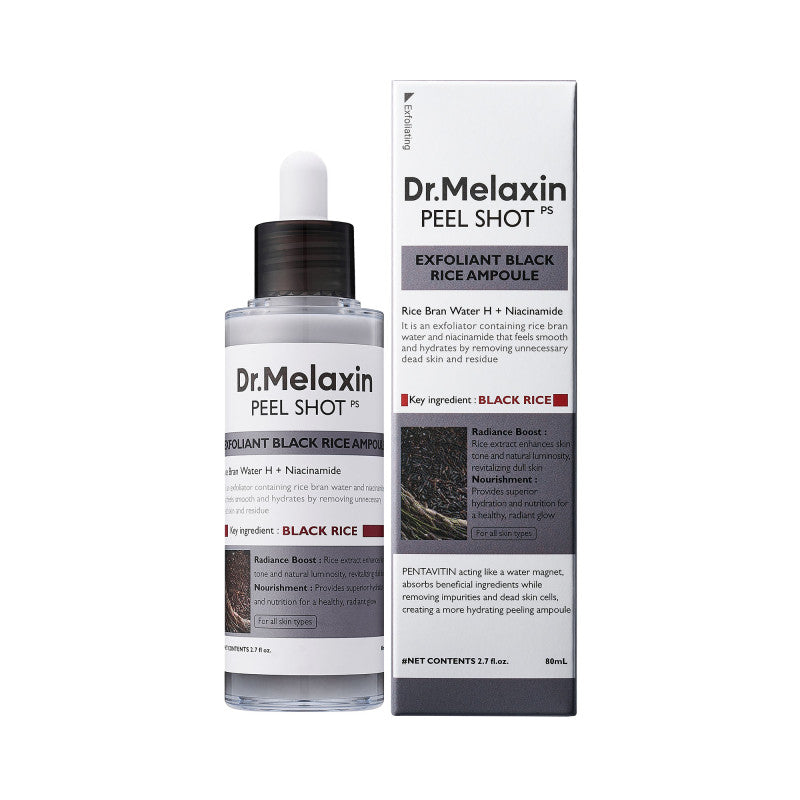 DR.MELAXIN PEEL SHOT LINE Jemně exfoliační ampule s extraktem z černé rýže 80 ml