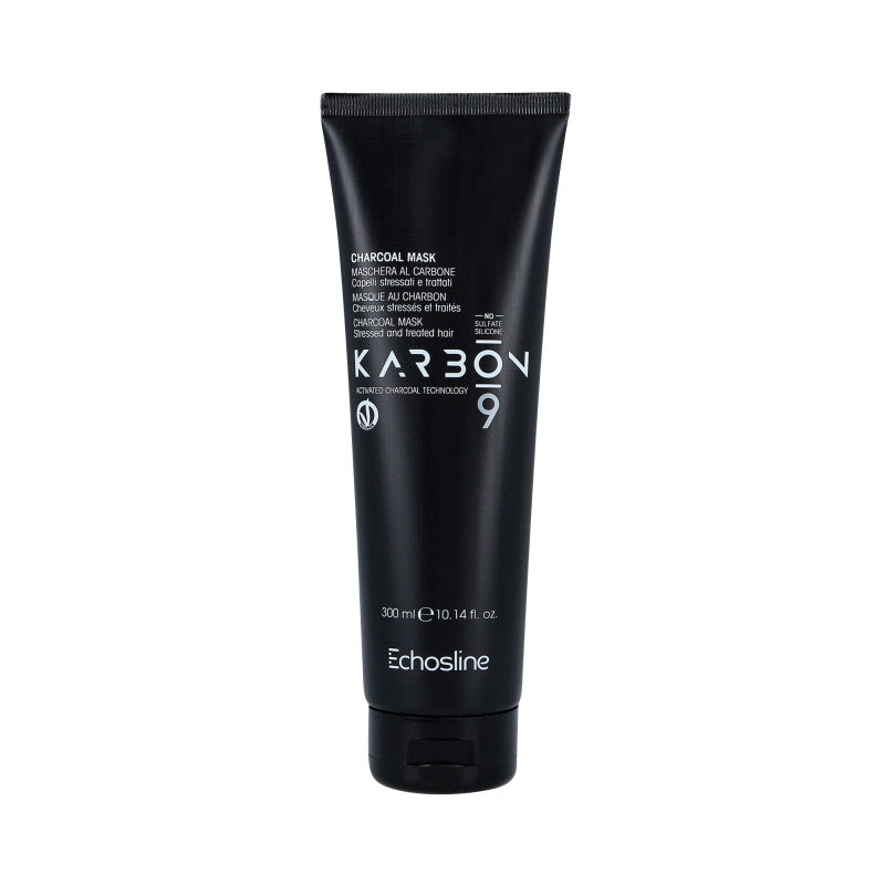 ECHOSLINE KARBON 9 CHARCOAL VEGAN ORGANIC Maschera vegana rigenerante intensiva per capelli danneggiati 300ml