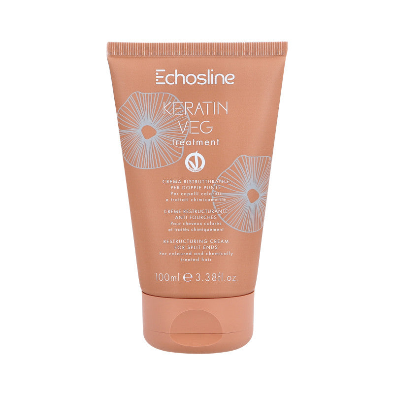 ECHOSLINE KERATIN VEG TREATMENT Crème vegan lissante pointes à la kératine 100ml