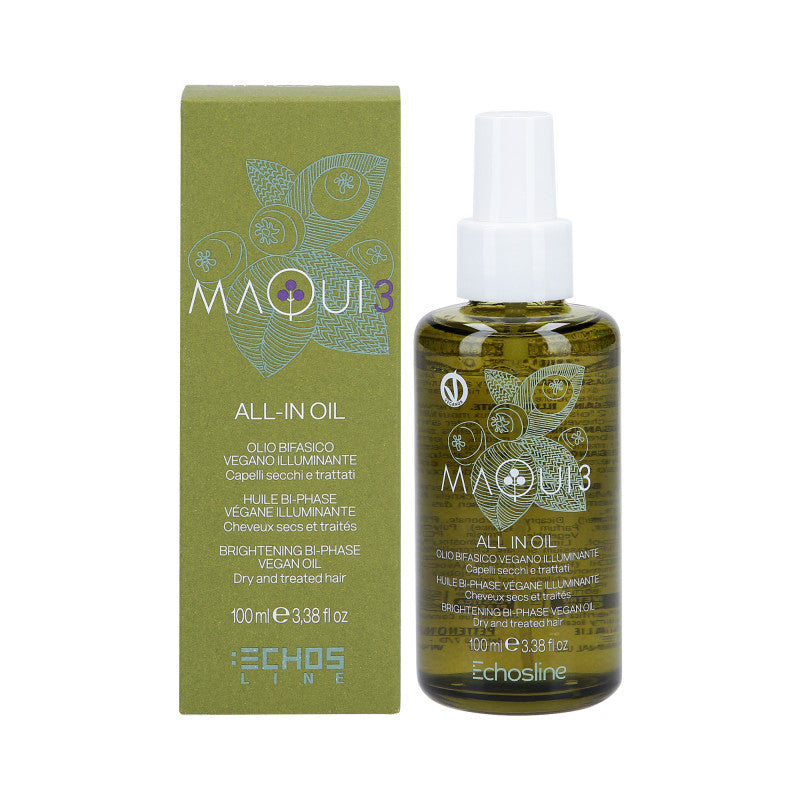 ECHOSLINE MAQUI 3 Huile végétalienne pour cheveux secs avec brillance 100 ml