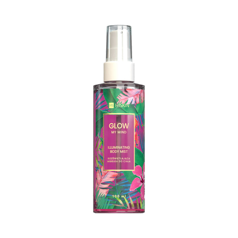 HISKIN GLOW MY MIND Leuchtendes Körperspray mit Partikeln Pink 100 ml