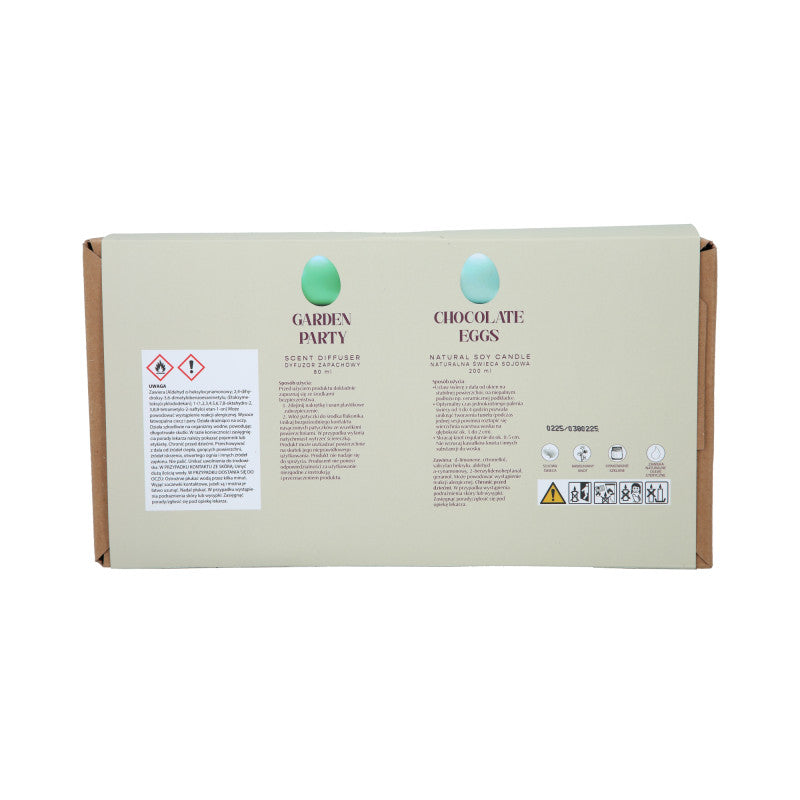 HISKIN HOME HAPPY EASTER Čokoládová vajíčka sada sójových svíček 200 ml + Garden Party difuzér 100 ml #3