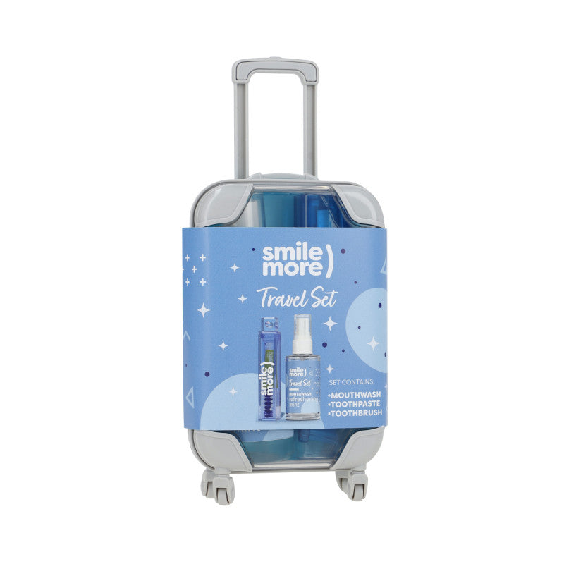 HISKIN MINI DENTAL TRAVEL SET Prázdninový kufr v sadě pro ústní hygienu na cestách 30ml + 60ml
