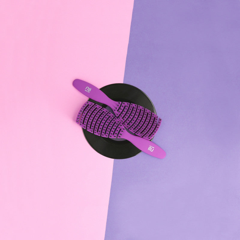 ilū My Happy Color Spazzola per Capelli Ventilata, Viola #4