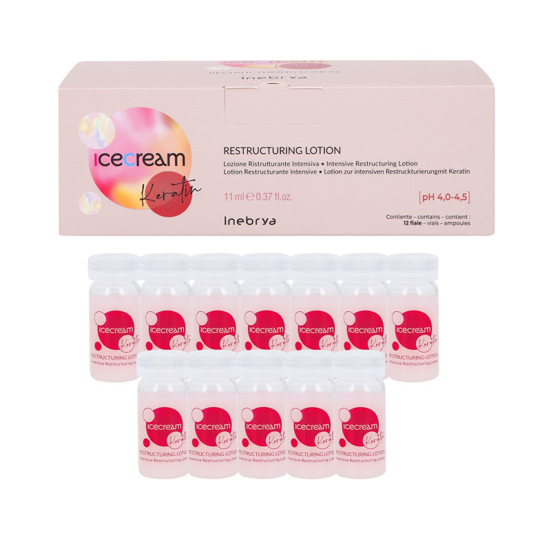 INEBRYA ICE CREAM KERATIN Regenerierende Haarampullen mit Keratin 12x11ml