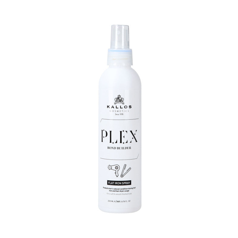 KALLOS PLEX FLAT IRON SPRAY Hitzeschutz-Stylingspray für strapaziertes Haar 200ml