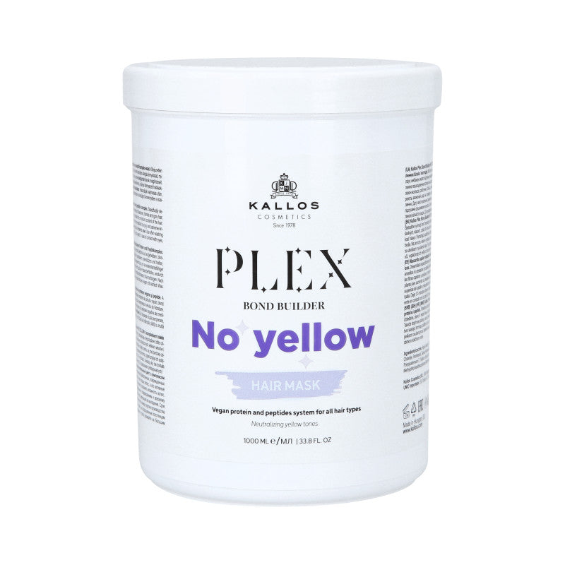 KALLOS PLEX NO YELLOW Maske für blondes Haar mit einem Komplex aus Pflanzenproteinen und Peptiden 1000ml