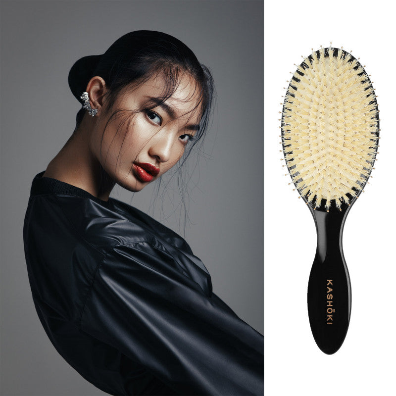 Kashōki Smooth White Detangler Brosse Démêlante Ovale Large avec Poils de Sanglier Blancs #4