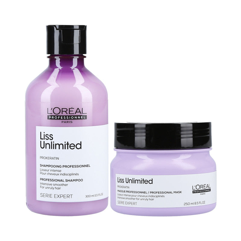 L'OREAL PROFESSIONNEL LISS UNLIMITED Glättendes Haarset Shampoo 300 ml + Maske 250 ml