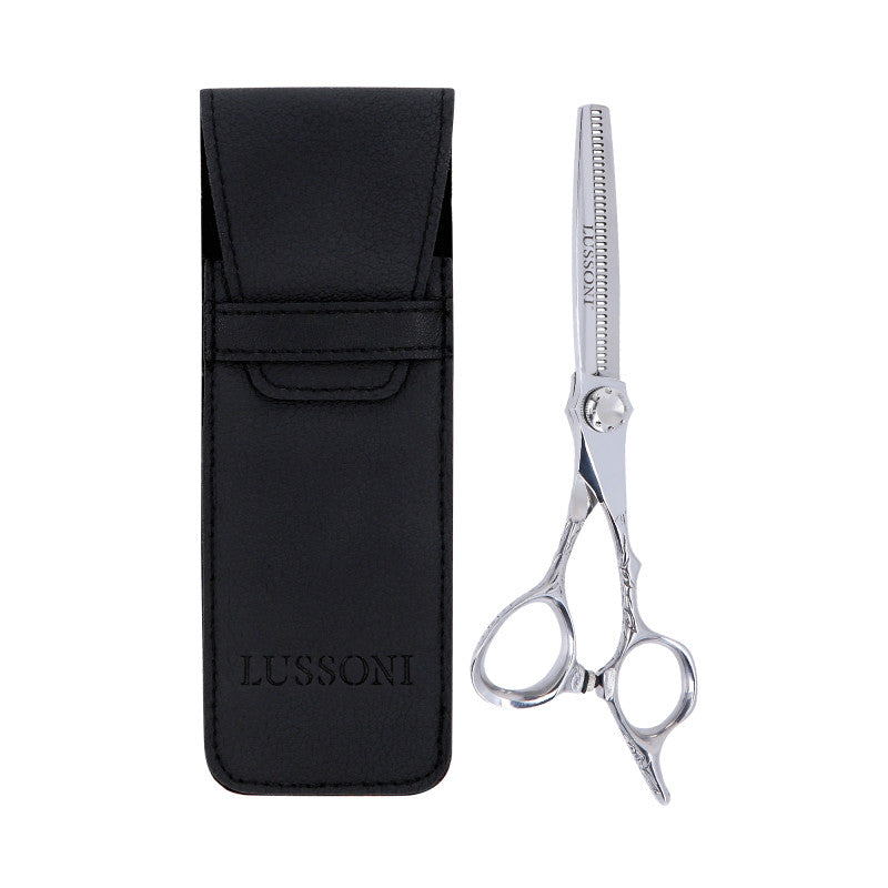 LUSSONI STELLAR SERIES Ciseaux à effiler professionnels de coiffure (argent) 6″ + étui
