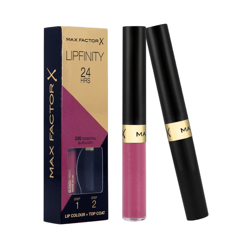MAX FACTOR LIPFINITY Dlouhotrvající rtěnka 2v1 330 Essential Burgundy 2,3ml+1,9g