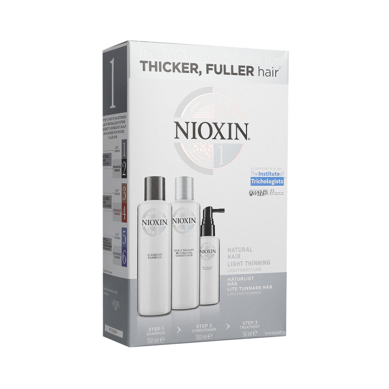 NIOXIN 3D CARE SYSTEM 1 Zestaw szampon 150 ml+odżywka 150 ml+kuracja 50 ml