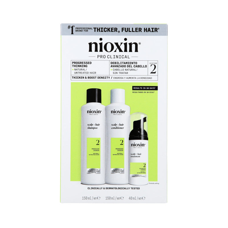 NIOXIN PRO CLINICAL 2 Tříkroková sada péče pro přirozené a viditelné řídnutí vlasů 2 x 150 ml + 50 ml #2