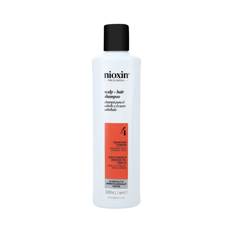 NIOXIN PRO CLINICAL 4 Shampooing Fortifiant pour Cheveux Colorés à Perte de Cheveux Progressive 300 ml