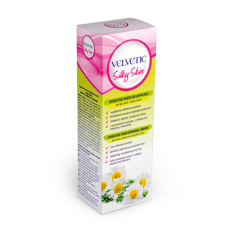 VELVETIC SILKY SKIN Depilační krém pro citlivou pokožku s výtažkem z heřmánku 100 ml