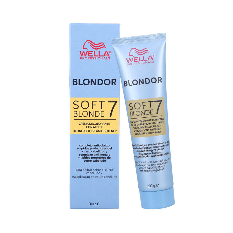 WELLA PROFESSIONALS BLONDOR SOFT BLONDE 7 Crema schiarente a base di una miscela di oli 200g